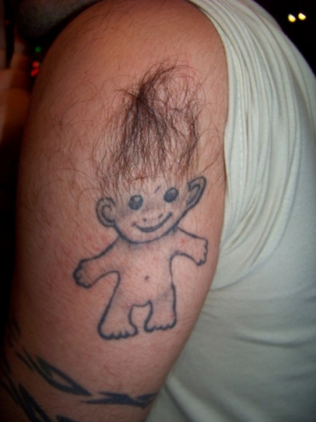 Troll doll tattoo